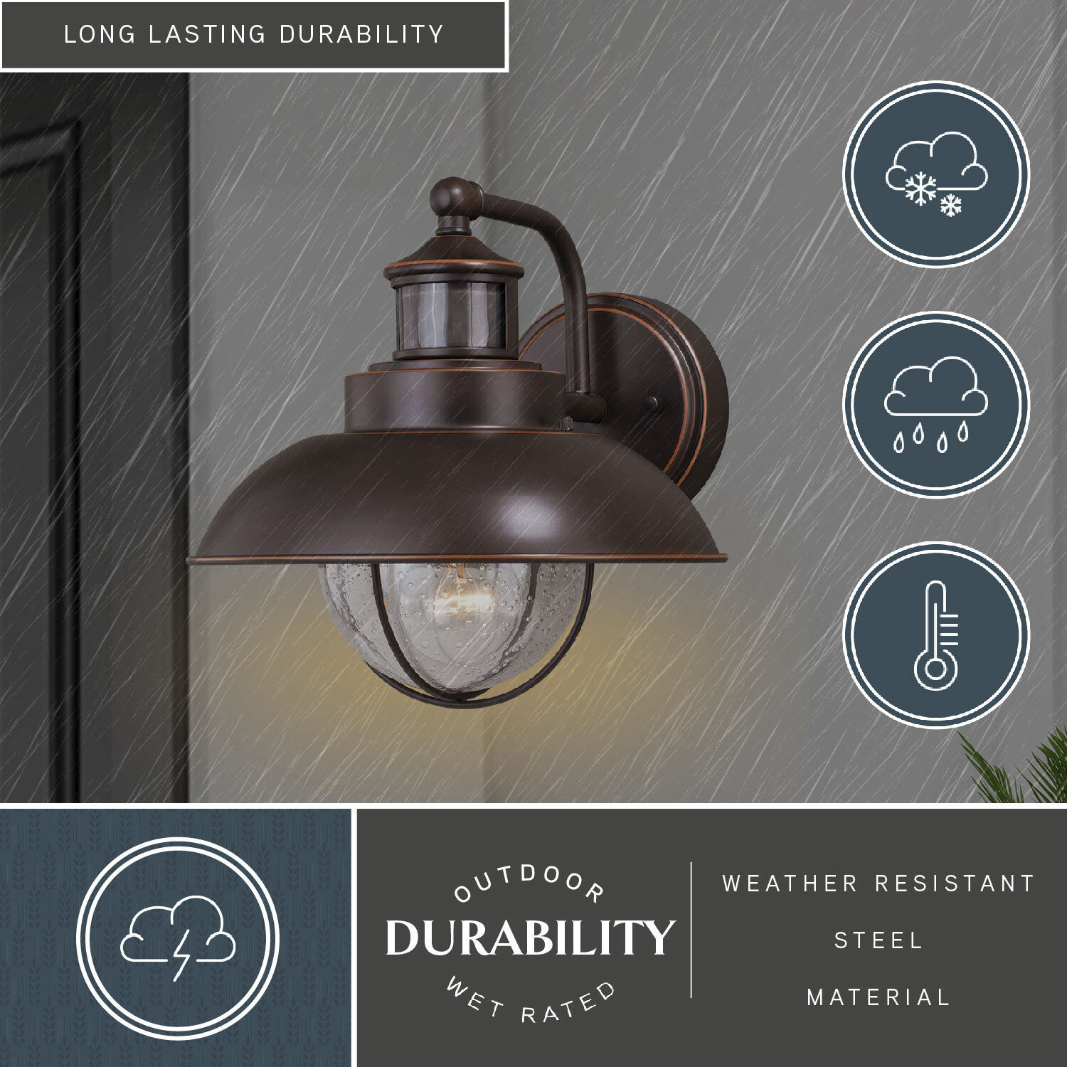 Harwich Burnished Bronze Outdoor Motion Sensor