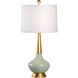 Pam Cain 29 inch 100.00 watt Celadon/Gold Table Lamp Portable Light