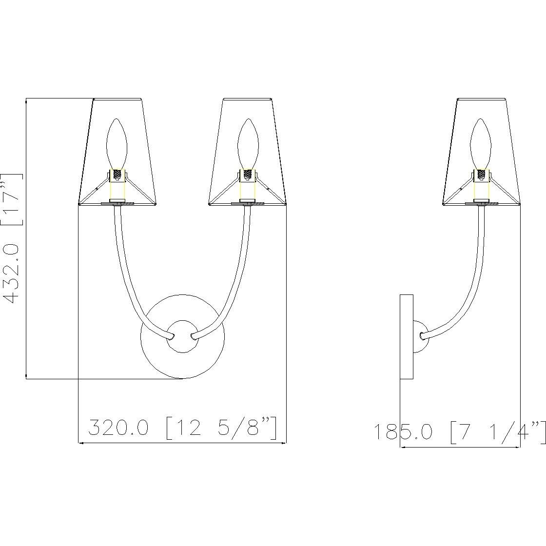 Shannon 2 Light 12.75 inch Matte Black Wall Sconce Wall Light