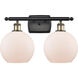 Ballston Athens LED 16 inch Black Antique Brass Bath Vanity Light Wall Light in Matte White Glass, Ballston