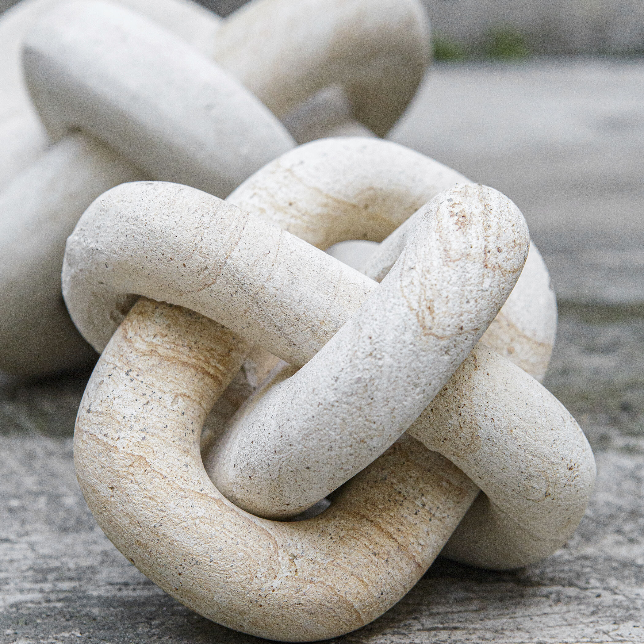 Limestone Link 7.25 X 7.25 inch Sculptures, Set of 2