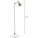Kennedy 63.5 inch 60 watt Brass Metal & White Marble Floor Lamp Portable Light