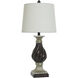 Gabriel 31 inch 150.00 watt Dark Wood Brown and Champagne Silver Table Lamp Portable Light