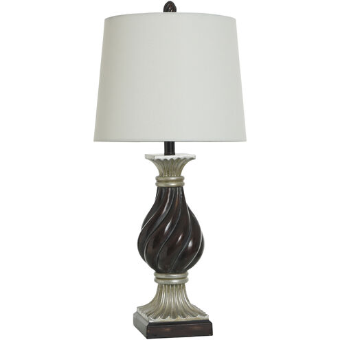 Gabriel 31 inch 150.00 watt Dark Wood Brown and Champagne Silver Table Lamp Portable Light