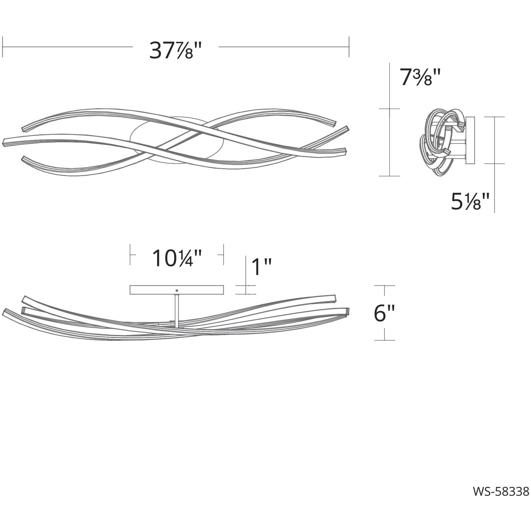 Lior 1 Light 37.88 inch Black Vanity Bath Light Wall Light