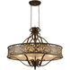 Nicole 6 Light 24 inch Brushed Chocolate Drum Shade Chandelier Ceiling Light