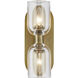 Lucian 2 Light 3.63 inch Vintage Brass Bath Vanity Light Wall Light