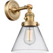 Franklin Restoration Large Cone LED 8 inch Brushed Brass Sconce Wall Light, Franklin Restoration