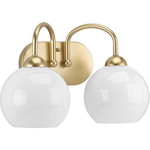 Carisa 2 Light 15 inch Vintage Gold Bath Vanity Wall Light