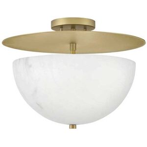 Inez LED 16.25 inch Lacquered Brass Foyer Light Ceiling Light, Semi-Flush Mount