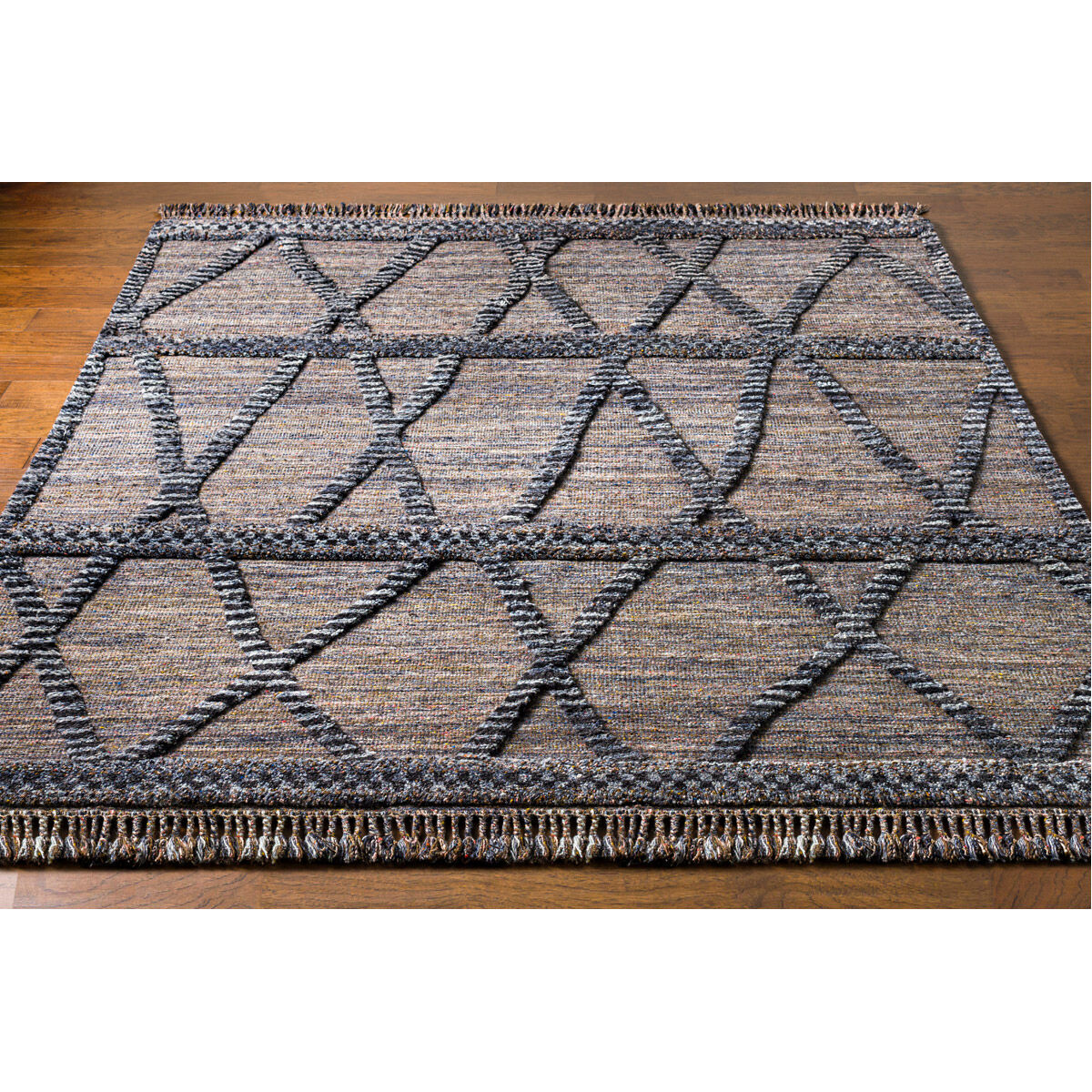 Cadiz 90 X 60 inch Black Rug in 5 x 8, Rectangle