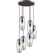 Menlow Park 6 Light 15 inch Oil Rubbed Bronze Multi Pendant Ceiling Light