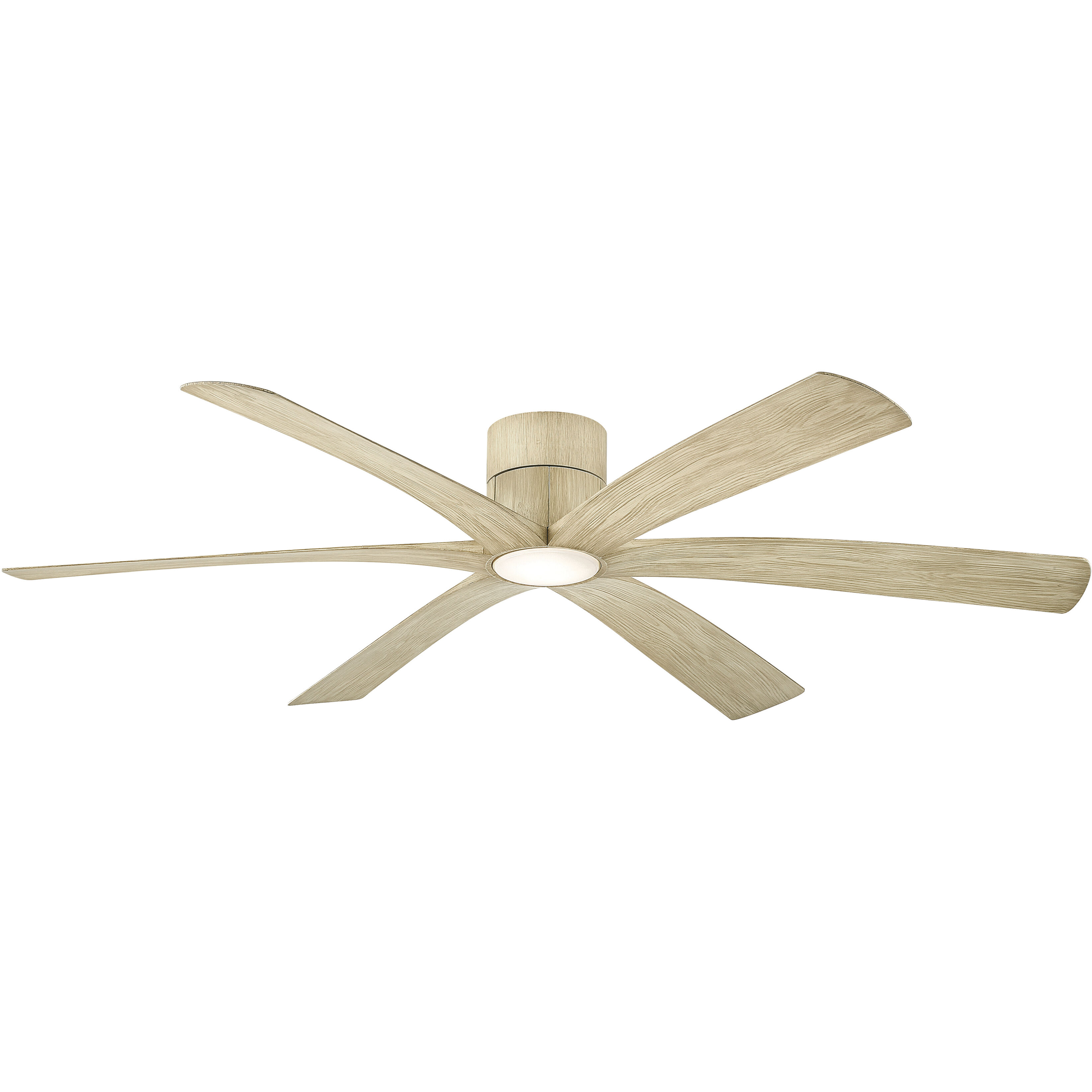Brisano 65 inch White Oak Smart Flush Mount Ceiling Fan