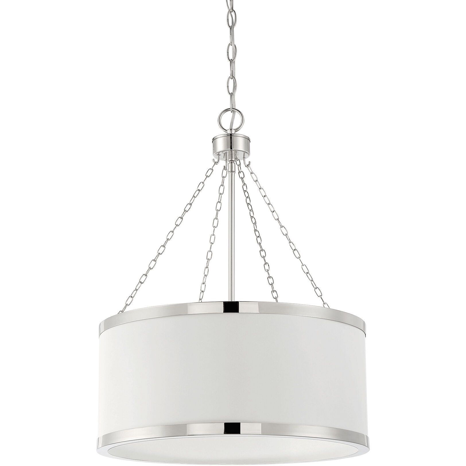 Delphi 6 Light 19 inch White with Polished Nickel Acccents Pendant Ceiling Light in White/Polished Nickel