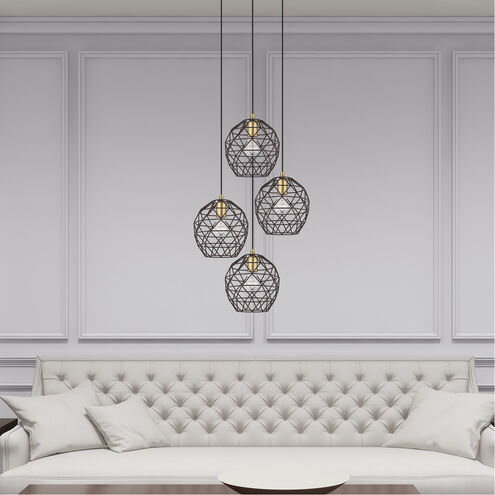 Geometric 1 Light 8 inch Bronze Mini Pendant Ceiling Light