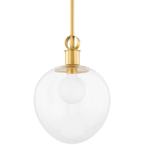 Anna 1 Light 14 inch Aged Brass Pendant Ceiling Light