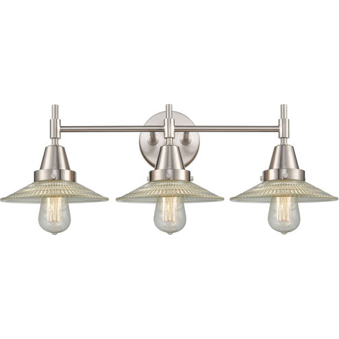 Caden LED 27 inch Satin Nickel Bath Vanity Light Wall Light in Clear Halophane Glass