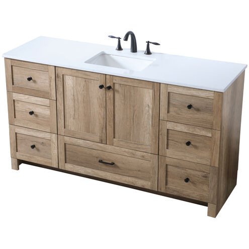 Soma 60 X 19 X 34 inch Natural Oak Vanity Sink Set
