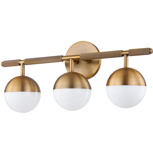Enson 3 Light 19.25 inch Patina Brass Bath and Vanity Wall Light