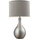Hammered Chrome 21.5 inch 60 watt Chrome Table Lamp Portable Light