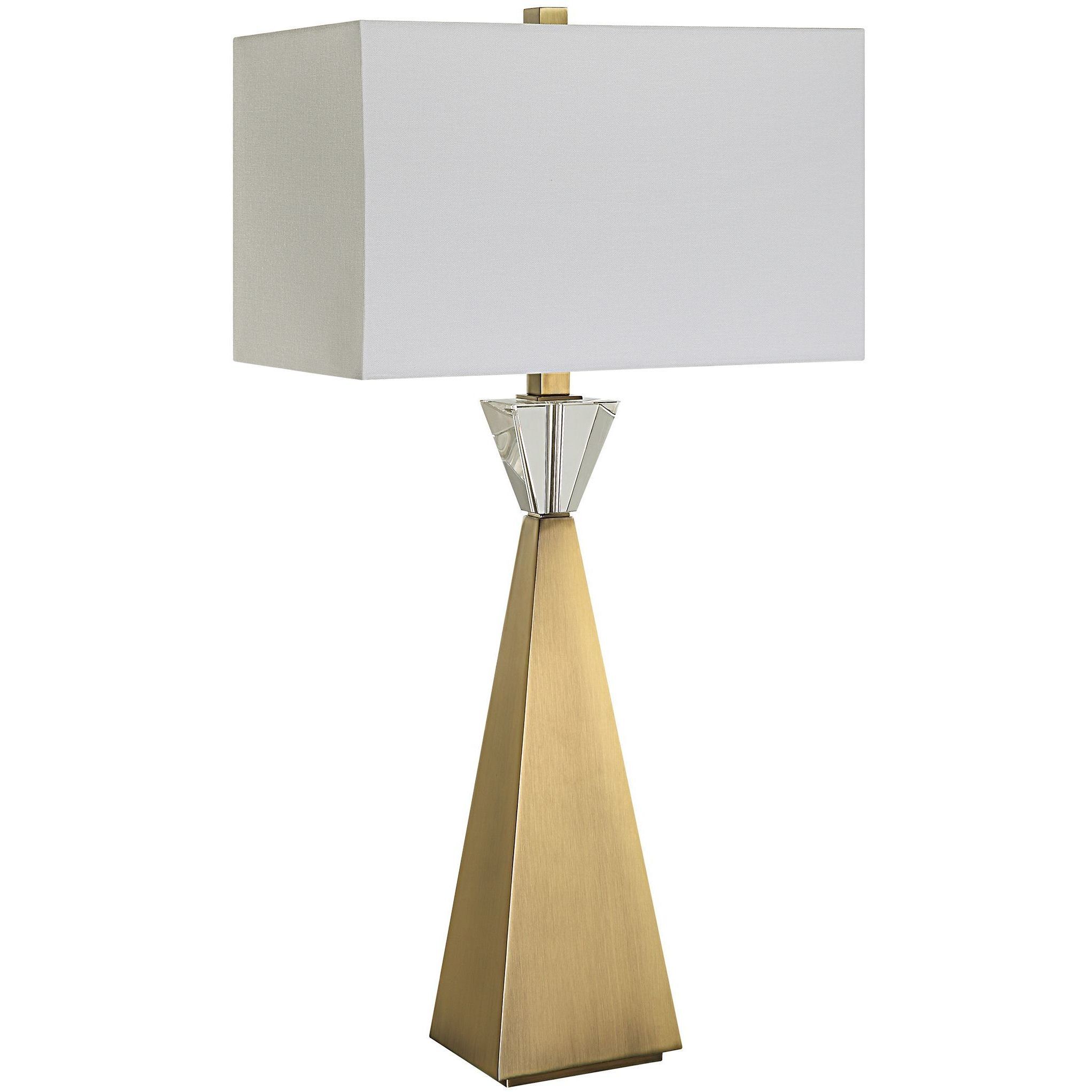 Arete 31.75 inch 150.00 watt Plated Antique Brass and Crystal Table Lamp Portable Light