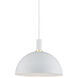 Archibald 1 Light 15.75 inch White With Gold Detail Pendant Ceiling Light