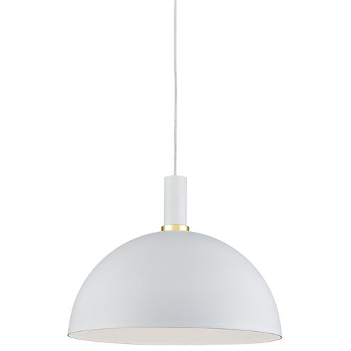 Archibald 1 Light 15.75 inch White With Gold Detail Pendant Ceiling Light