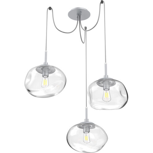 Nova 3 Light 19 inch Classic Silver Swag Multi-Pendant Ceiling Light in Clear
