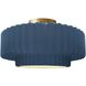 Radiance Collection - Pleated Tier 1 Light 16.5 inch Midnight Sky and Matte White and Brushed Brass Semi-Flush Ceiling Light in Replaceable Bulb, Midnight Sky/Matte White, 16.5W x 8H, Form+Finish+Function