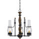 Trenton 3 Light 21 inch Metal and Wood Chandelier Ceiling Light