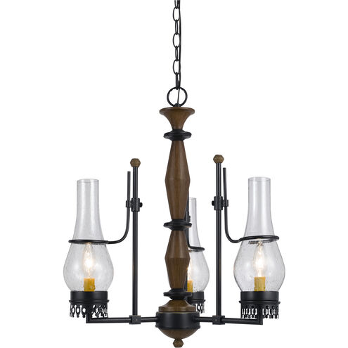 Trenton 3 Light 21 inch Metal and Wood Chandelier Ceiling Light