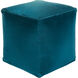 Cotton Velvet 16 inch Pouf, Cube