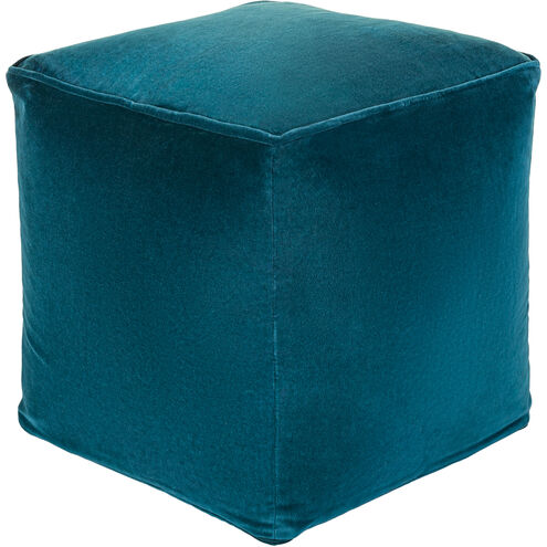 Cotton Velvet 16 inch Pouf, Cube