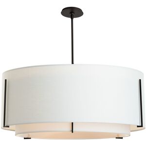 Exos Double Shade 3 Light 31.3 inch Bronze Large Scale Pendant Ceiling Light in Natural Anna