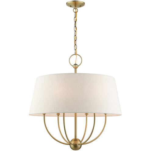 Cartwright 6 Light 24 inch Antique Brass Pendant Chandelier Ceiling Light