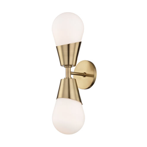 Cora 2 Light 5 inch Aged Brass Wall Sconce Wall Light