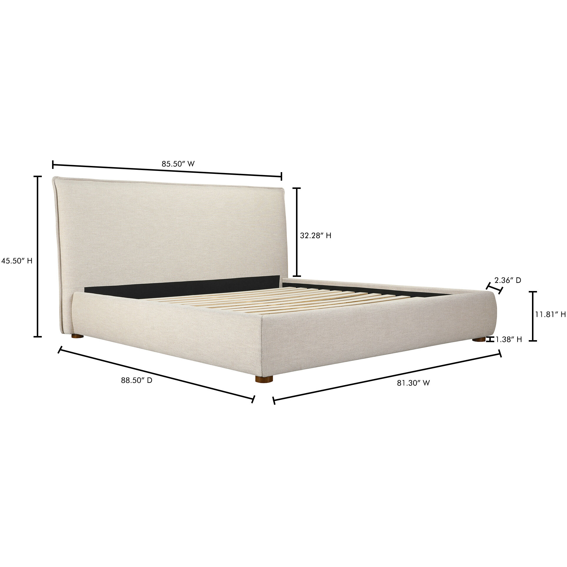 Luzon Wheat Bed in Beige, King