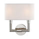 Dubois 2 Light 11.5 inch Polished Nickel ADA Wall Sconce Wall Light, Off-White Linen
