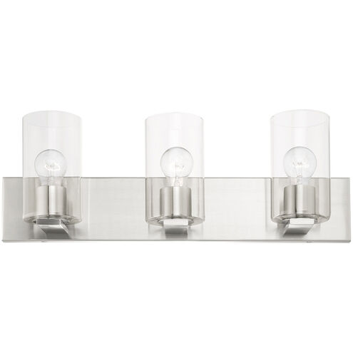 Zurich 3 Light 24 inch Brushed Nickel Vanity Sconce Wall Light
