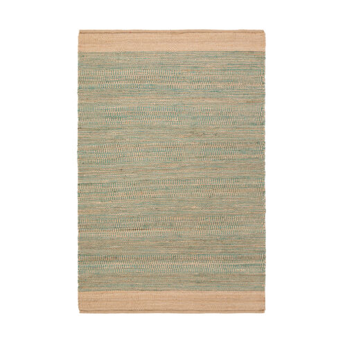 Davidson 72 X 48 inch Teal/Khaki Rugs, Jute and Cotton