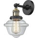 Franklin Restoration Small Oxford LED 7.5 inch Black Antique Brass Sconce Wall Light in Clear Glass, Franklin Restoration
