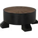 Tambour 44 X 44 inch Hand Rubbed Black with Veneer Top Coffee Table