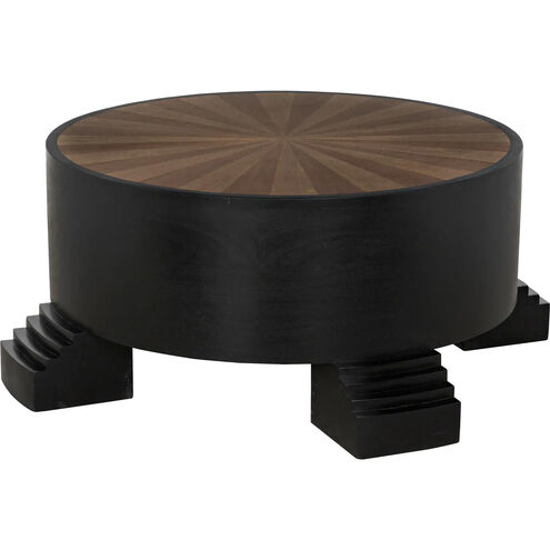 Tambour 44 X 44 inch Hand Rubbed Black with Veneer Top Coffee Table