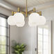 Alora Mood Castilla 6 Light 29.5 inch Aged Gold/Opal Matte Glass Chandelier Ceiling Light in Matte Opal Glass