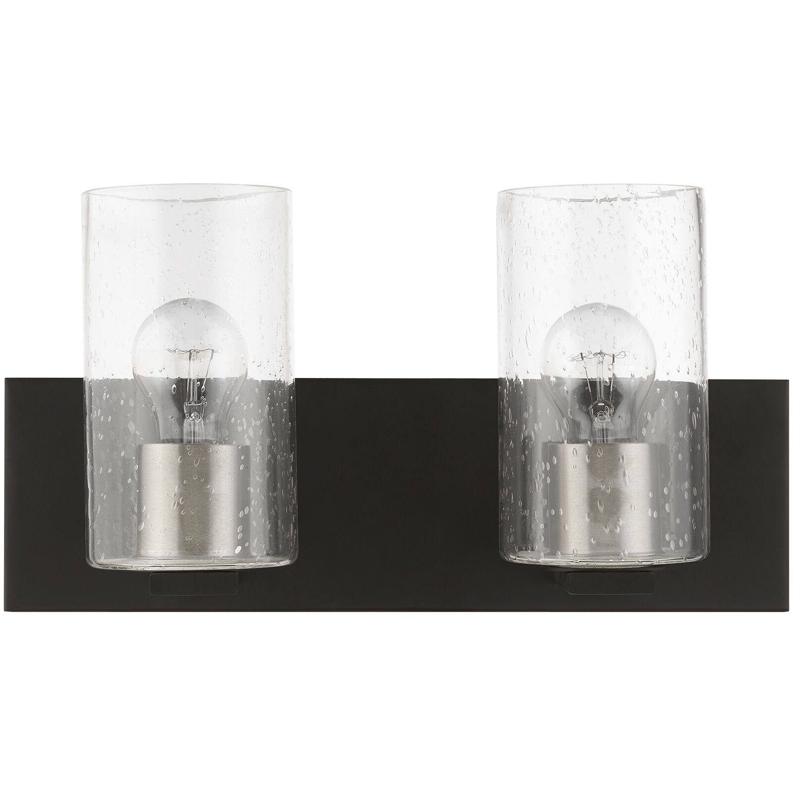 Zurich 2 Light 15 inch Black with Brushed Nickel Accents Vanity Sconce Wall Light