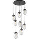 Meteo Incandescent 8 Light Matte Black Chandelier Ceiling Light, Round Multi-Port