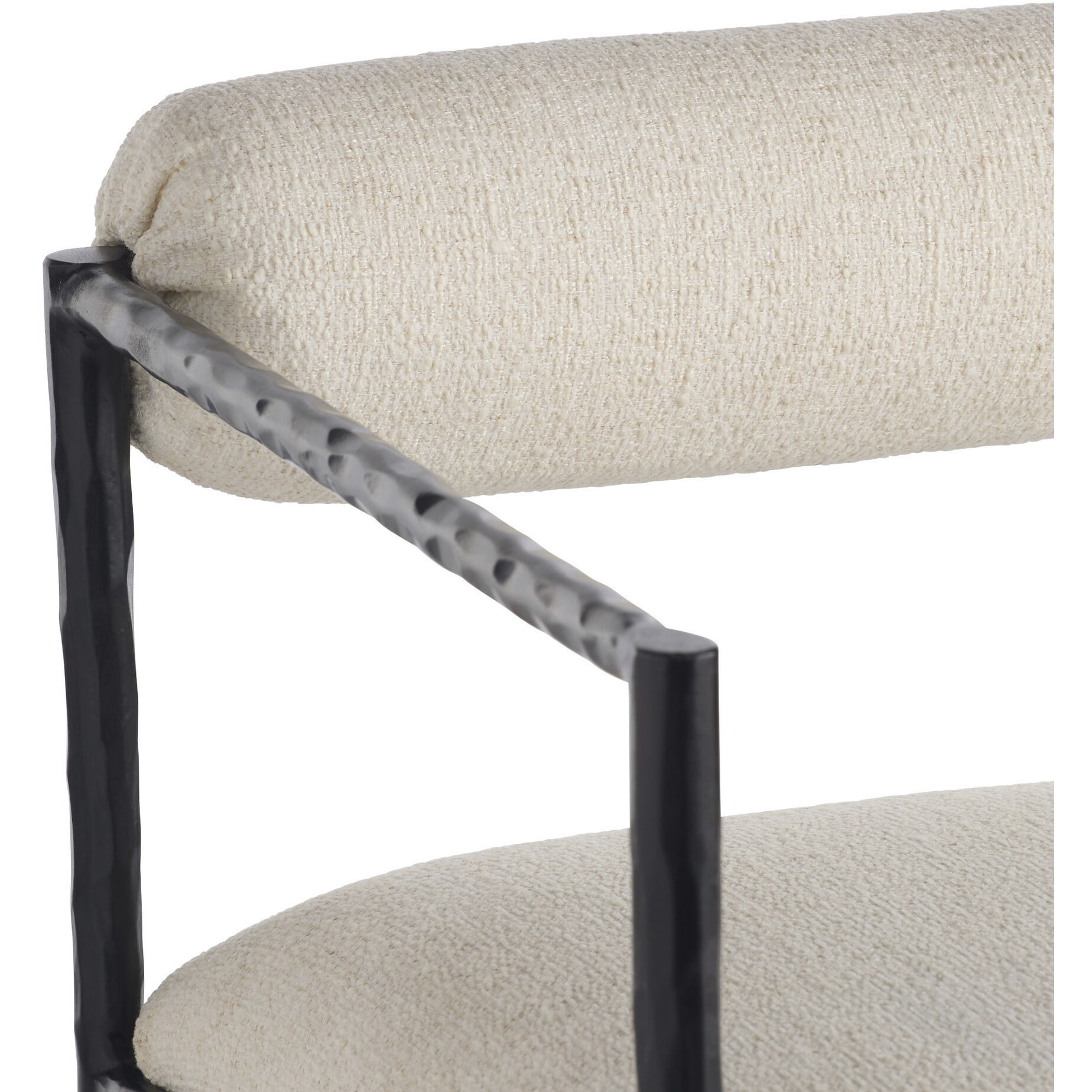 Barbana Oxford White and Natural Iron Chair