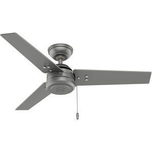 Hunter Fan 59262 Cassius 52 inch Matte Silver with Matte Silver/Black  Willow Blades Outdoor Ceiling Fan