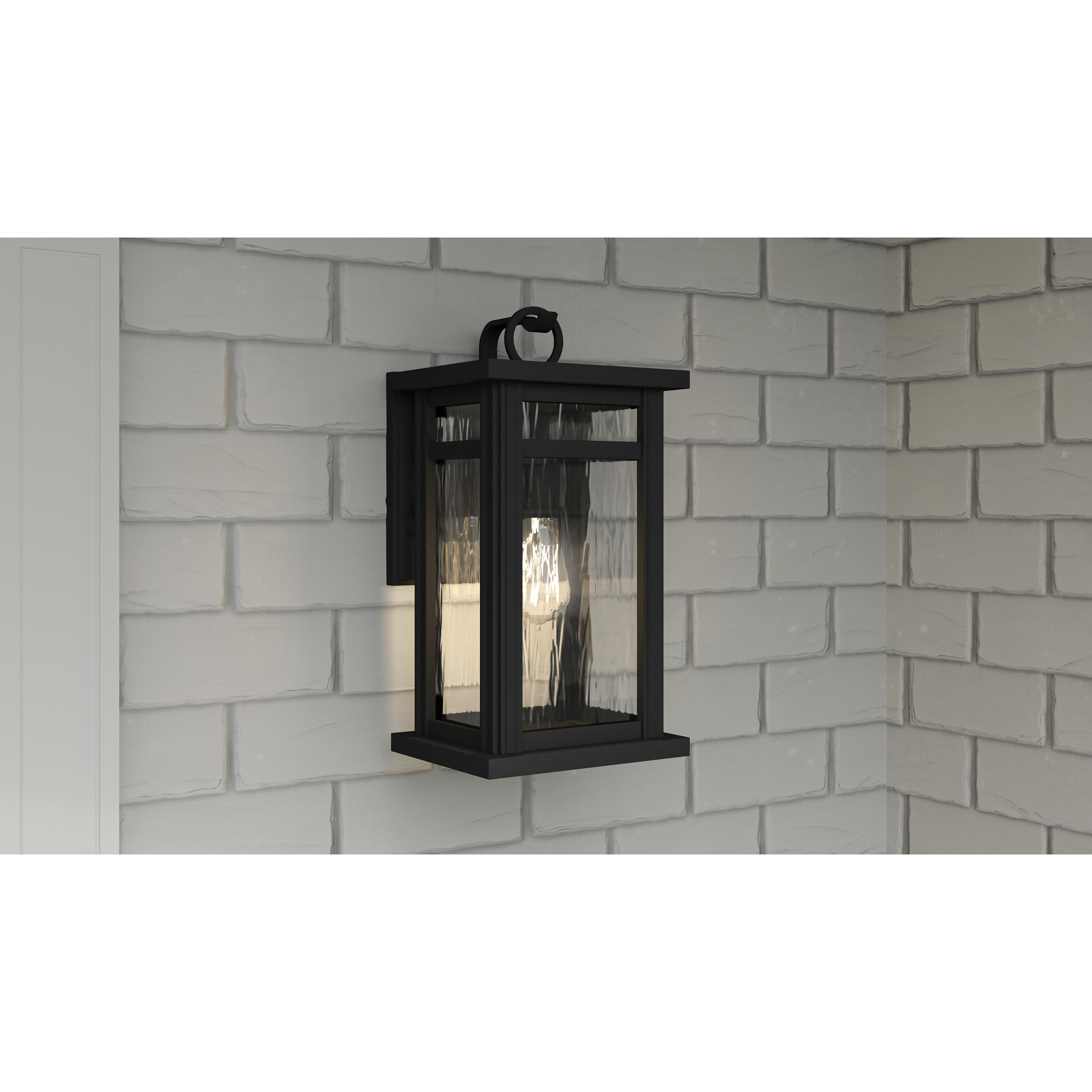 Moira 1 Light 18 inch Earth Black Outdoor Wall Lantern, Large