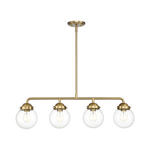 Knoll 4 Light 33 inch Brushed Gold Island Pendant Ceiling Light